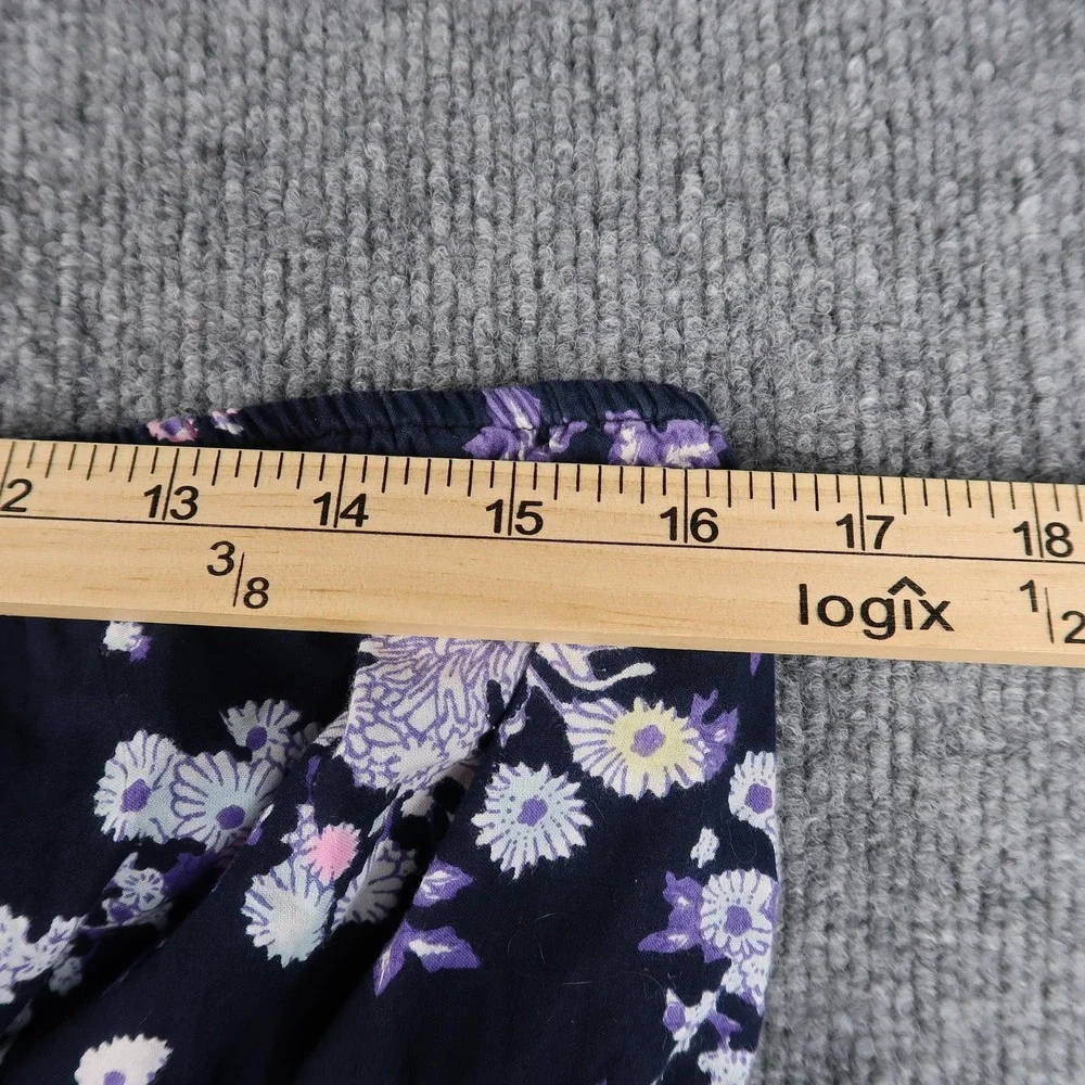 BB Dakota Top Womens XL Navy Blue Purple Floral Print Halter Cotton Summer Boho - Picture 7 of 11